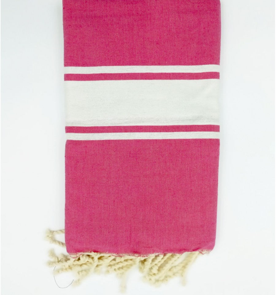 Telo Mare Fouta mod. Classico col. Fucsia - Personalizzabile con il nome