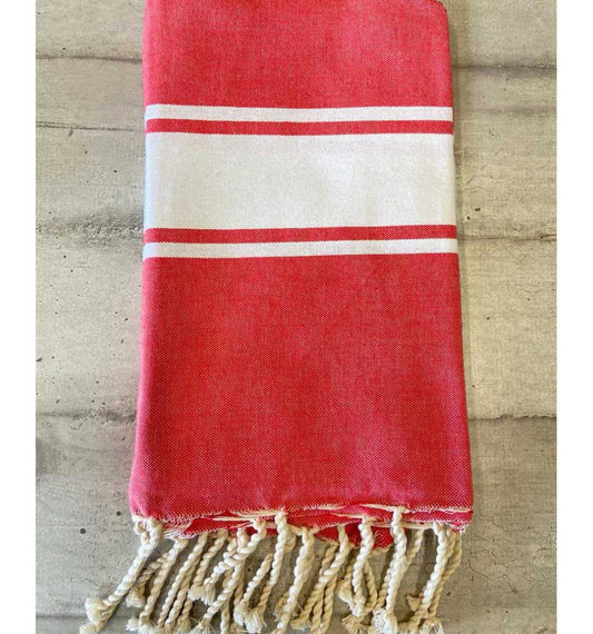 Telo Mare Fouta mod. Classico col. Cremisi - Personalizzabile con il nome