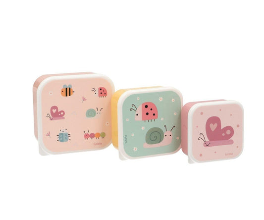 Set 3 Scatoline Snack Bugs Personalizzabili con nome - Fili e Stelle