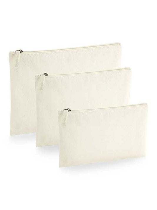 Pochette in Cotone con zip in metallo Col. Natural - Personalizzabile - Misure Varie