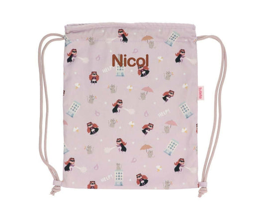 Sacca-zaino Tela Personalizzabile Fantastic Girl - Fili e Stelle