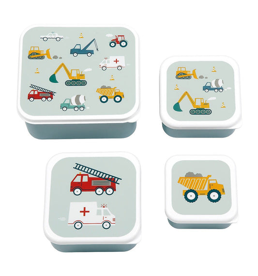 Set di Contenitori Porta Pranzo e Porta Merenda - Veicoli - Fili e Stelle