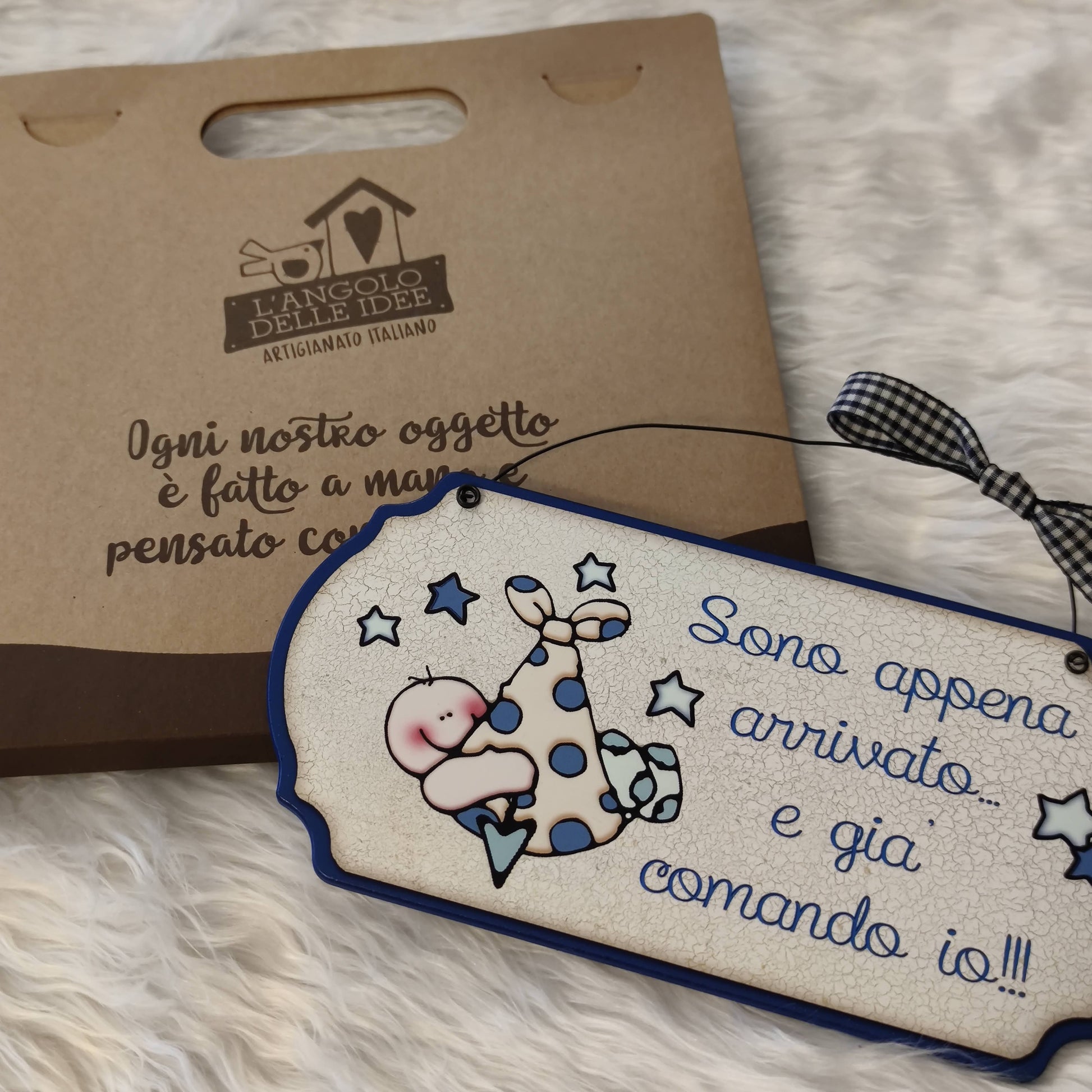 Targa con Ferretto Sono arrivato - Fili e Stelle