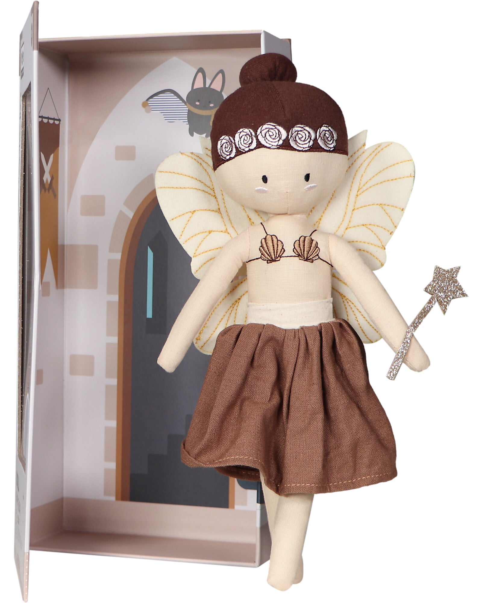 Bambola Fleur la Fata - 100% Cotone - Personalizzabile con nome - Fili e Stelle